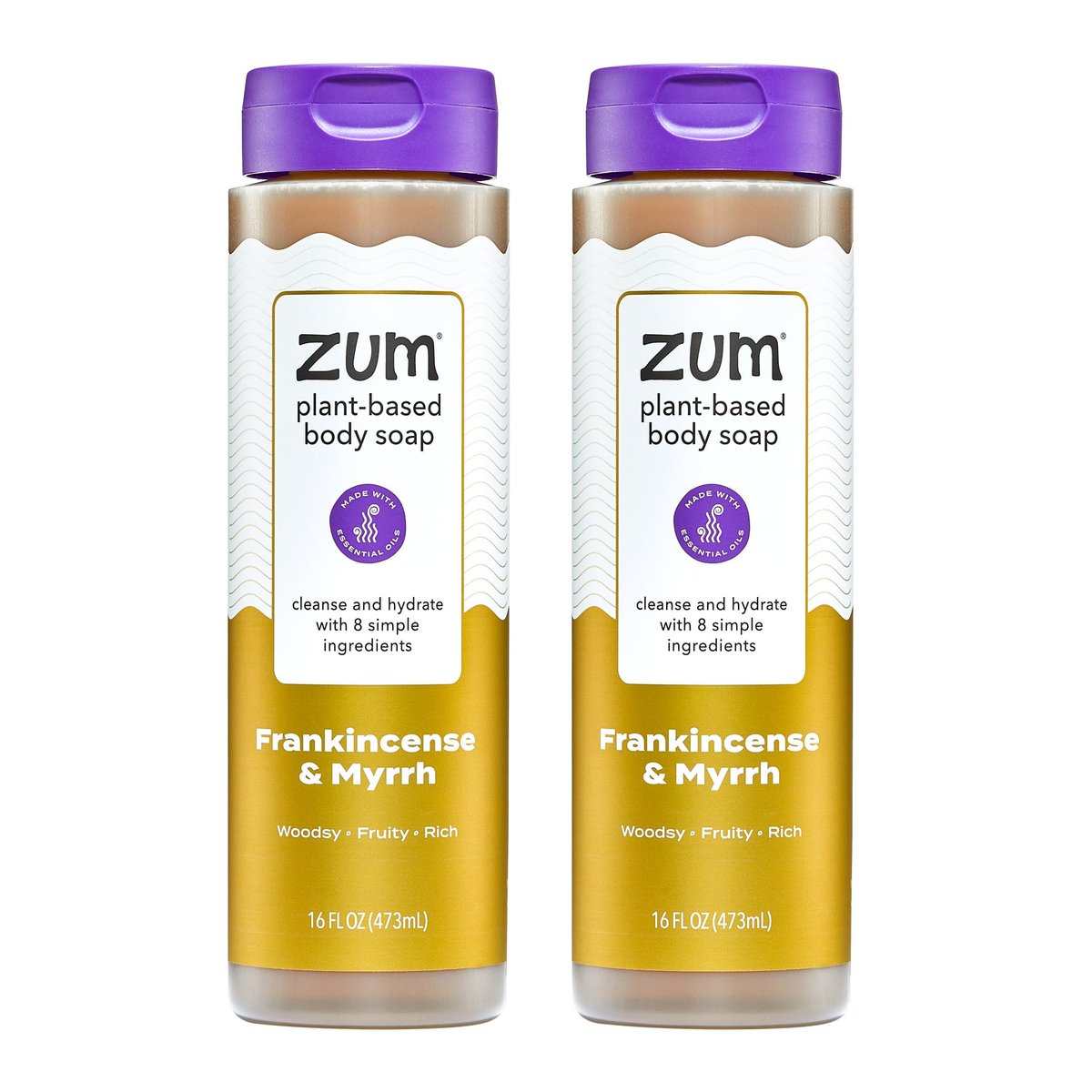 Zum Body Soap - Weihrauch & Myrrhe - 16 fl oz (2er-Pack) - Natürliche Flüssigseife