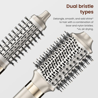 MESCOMB 5-in-1 Hot Air Styler Kit – 110.000 U/min Schnelltrockner, Auto-Wickel-Lockenwickler, Glätt- und Volumenbürsten All-in-One (Champagner Weiß)