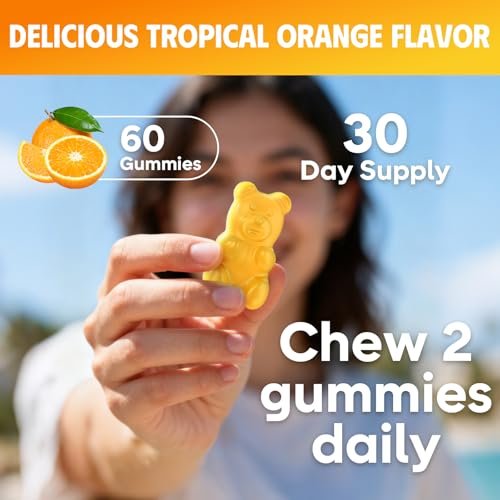 Saajoor Lutein & Zeaxanthin Gummies – 40 mg Lutein & 8 mg Zeaxanthin für Augen Gesundheit, natürlicher Orangen-Geschmack, 60 Stück