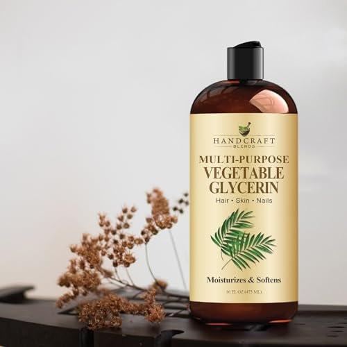 Handcraft Blends Pflanzliches Glycerin/Glycerin – für DIY-Mischungen 16 Fl Oz – 100 % rein und natürlich – Premiumöl für Haut und Haar – Haar und Körper – Massage