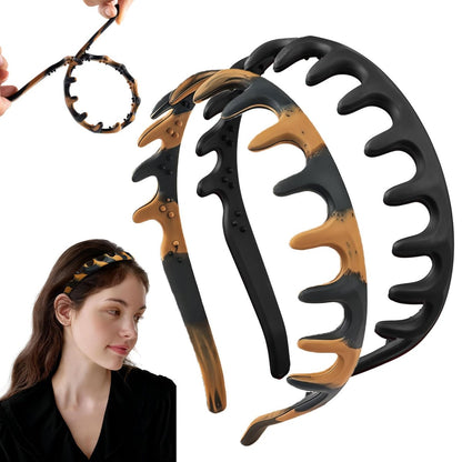 rytopt 2er-Pack Stirnbänder für Frauen – gezahnte, rutschfeste Stirnbänder ohne Kopfschmerzen – Silikon-U-Form-Haarband – ideal als Geschenk für Mädchen und Frauen