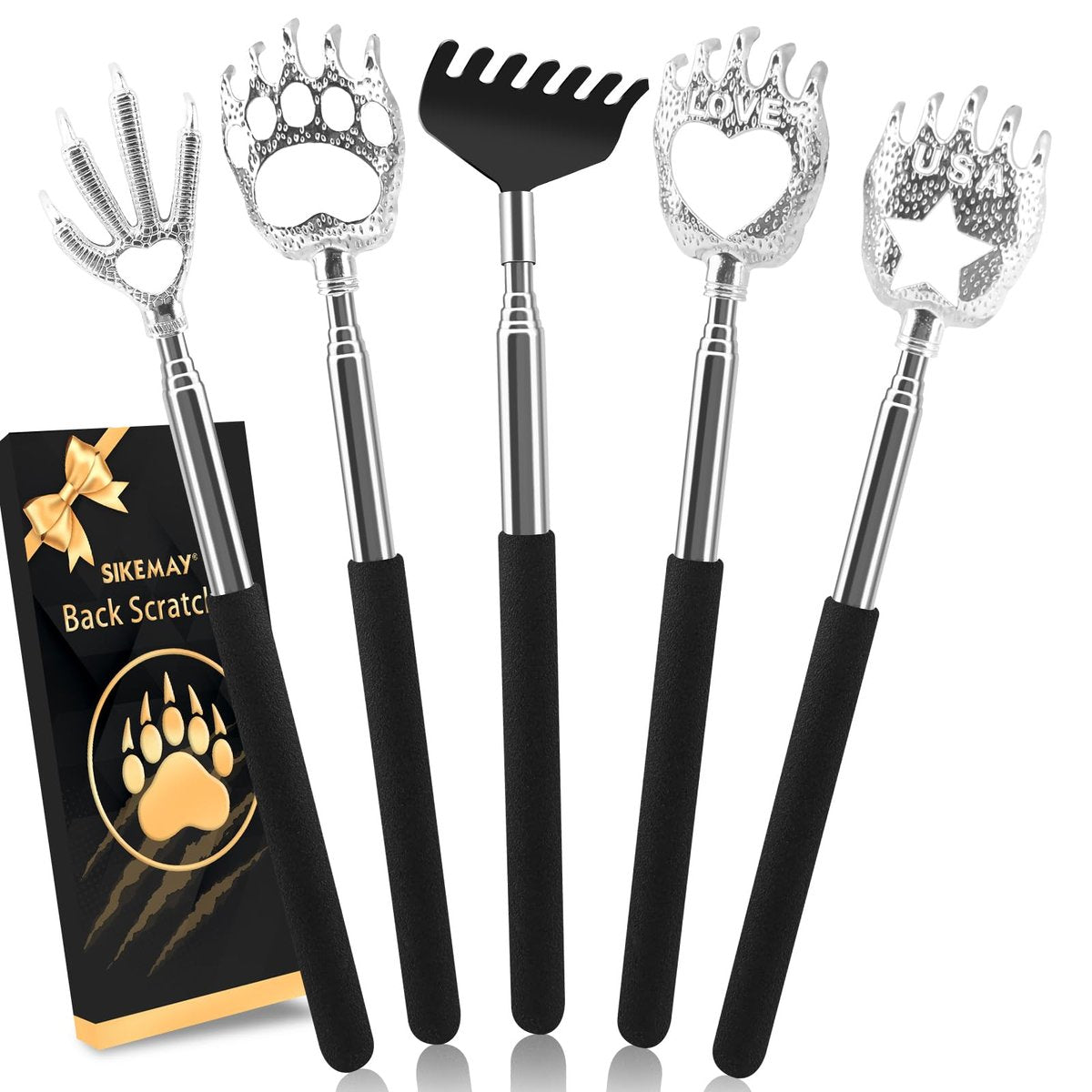 SIKEMAY 5er Pack Rückenkratzer – Lustige Geschenke für Väter, Männer, Frauen – Weihnachten, Geburtstag, Ostern