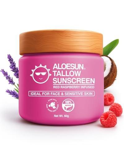 Bio Rindertalg Sonnencreme SPF 30 – Natürliche Sonnenlotion für Gesicht und Körper mit nicht-nano Zinkoxid, mineralischer Schutz – Riffreundliche Reisegröße, Talg Feuchtigkeitscreme für Erwachsene und Baby – 60 ml