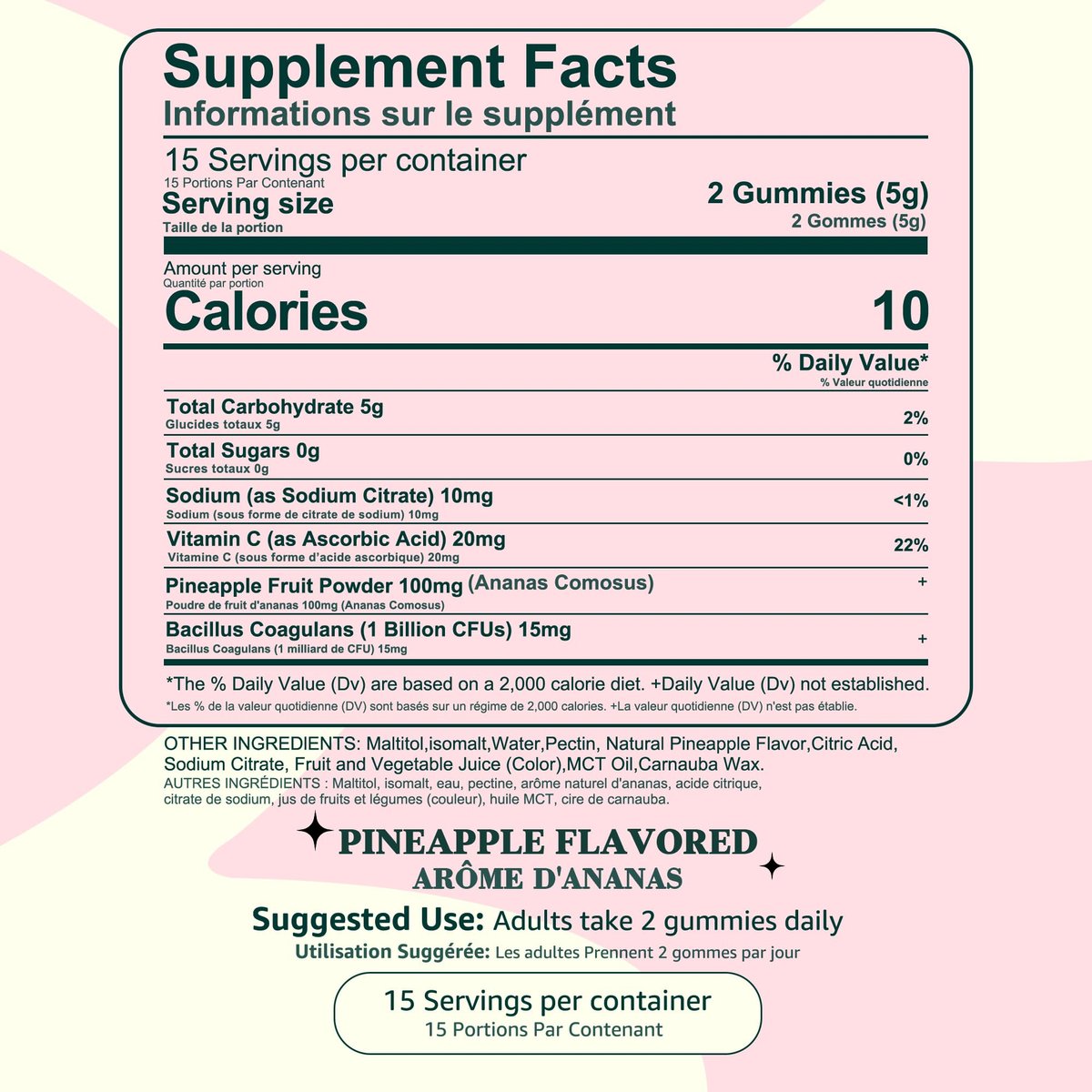 Zenvorica Premium Feminine Balance Gummis für Frauen - Ananas Gummis für den pH-Wert, vaginale Probiotika für Gesundheit & Wohlbefinden, vegan, glutenfrei, Immununterstützung, 30 Stück