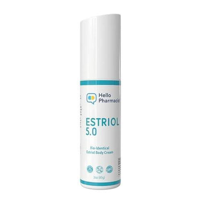 HelloPharmacist Natürliches Bioidentisches Estriol 5.0 Professionelle Creme für Frauen - Wechseljahre Unterstützung - mit Feuchtigkeitsspendern & Hyaluronsäure - 85 g - Vertrauenswürdige Marke
