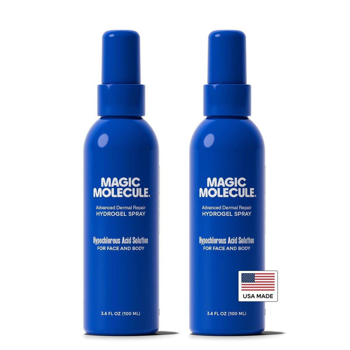Magic Molecule Dermal Repair Hydrogel Spray mit reiner hypochloriger Säure – Intensiv glättende Formel für alle Hauttypen (100 ml) (2er-Pack)
