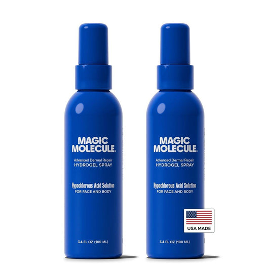 Magic Molecule Dermal Repair Hydrogel Spray mit reiner hypochloriger Säure – Intensiv glättende Formel für alle Hauttypen (100 ml) (2er-Pack)