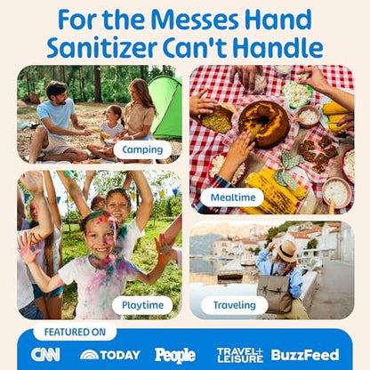Fomin Mini Hand Sanitizer Tücher 8er Pack (8 Stück) - Duftfreie Mini-Feuchttücher - pH-ausgeglichen, biologisch abbaubar, antibakteriell für unterwegs - hypoallergen, insgesamt 64 Tücher