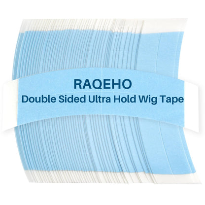 RAQEHO 50 Stück Perückenband – Doppelseitiges Ultra-Haftband für Spitzenfrontperücken, stark klebend, wasserfest, ultra-dünn für Perücken, Haarteile und Haarverlängerungen