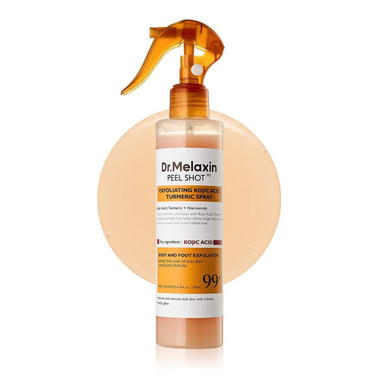Dr.Melaxin Body Keratin Care Kojic Acid Turmeric Spray mit AHA & PHA – Sanfte Körperaufhellung & Peeling-Lösung für abgestorbene Hautzellen & Textur, Koreanische Hautpflege, 200 ml