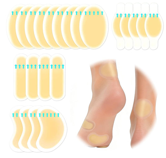 22-teilige Hydrokolloid-Gel-Blisterpflaster für Füße – langanhaltende, wasserdichte Blasenpflaster zur Vorbeugung & Heilung – Blasenkissen für Ferse, Ballen, Zehen – Schmerzlinderung