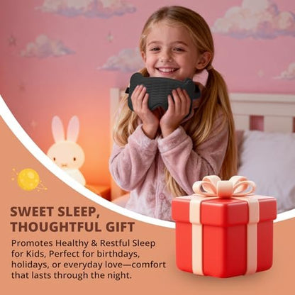 Kinder Schlafmaske, 3D Schlafaugenmaske für Kinder mit verstellbarem elastischen Band, Bärenform Augenabdeckung mit Memory-Schaum, weich & lichtblockierend, Geschenk für Jungen Mädchen Teenager Alter 5–15 (Schwarz)