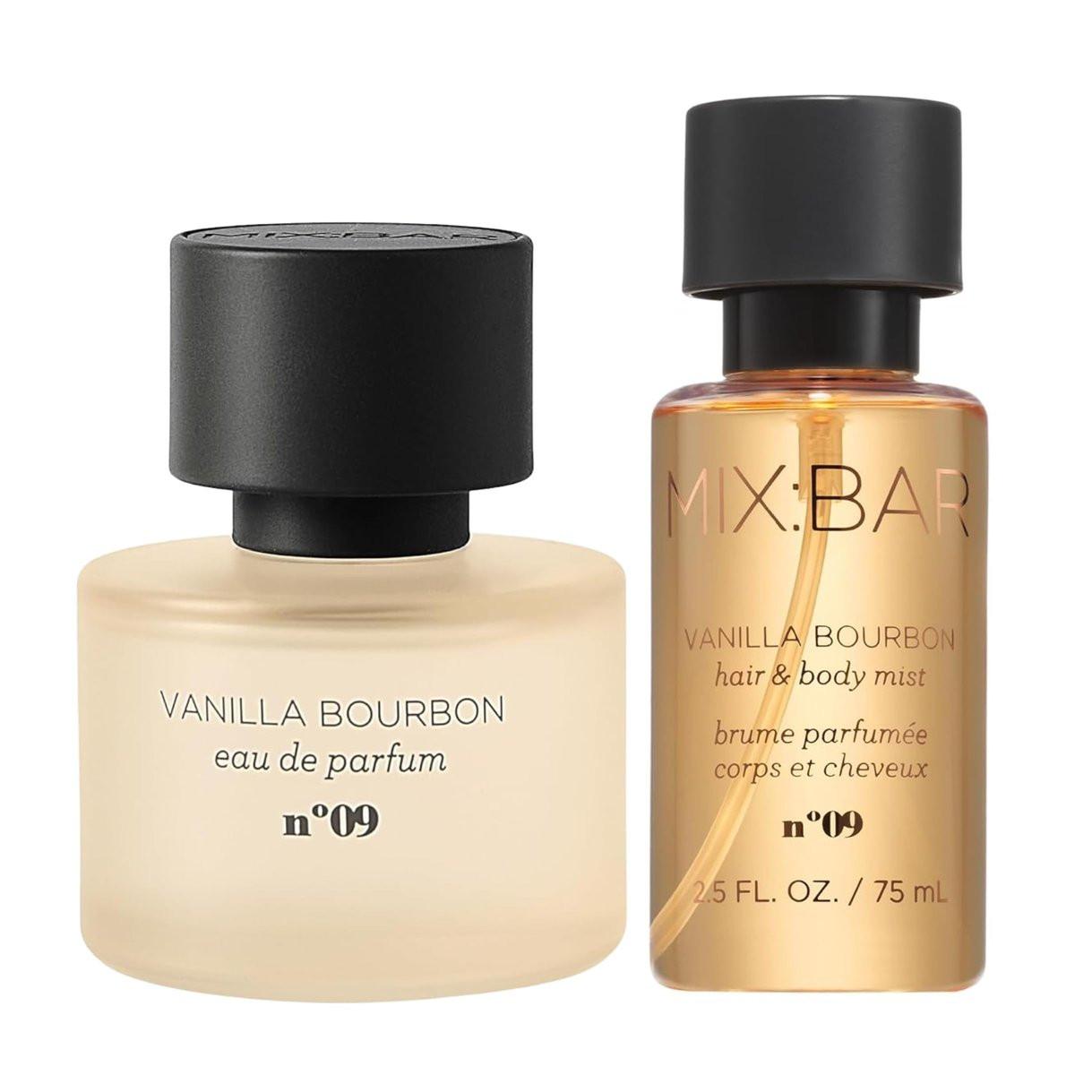 MIX:BAR Vanille Bourbon Parfüm & Körperspray Set | Eau de Parfum + 2,5 oz Mini Körperspray | Warm, Süß, Lang anhaltender Duft | Reisefreundlich, Tierversuchsfrei, Vegan