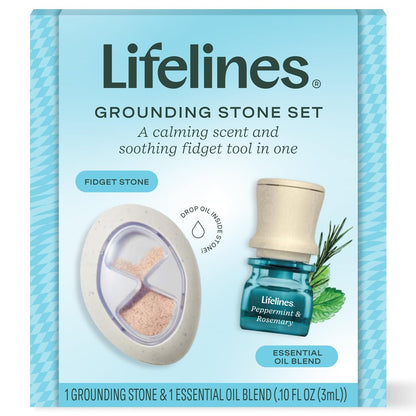 Lifelines Duftstein & Öl-Mischung – Tragbarer Fidget für Jugendliche & Erwachsene mit ätherischen Ölen & Diffusionssteinen für sensorische Immersion – Beruhigender wasserloser Passivdiffusor