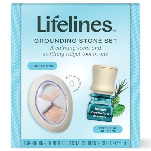 Lifelines Duftstein & Öl-Mischung – Tragbarer Fidget für Jugendliche & Erwachsene mit ätherischen Ölen & Diffusionssteinen für sensorische Immersion – Beruhigender wasserloser Passivdiffusor