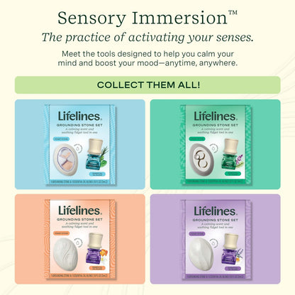 Lifelines Duftstein & Öl-Mischung – Tragbarer Fidget für Jugendliche & Erwachsene mit ätherischen Ölen & Diffusionssteinen für sensorische Immersion – Beruhigender wasserloser Passivdiffusor