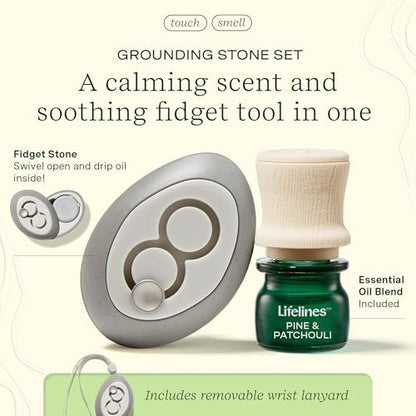 Lifelines Duftstein & Öl-Blend – Tragbarer Fidget für Jugendliche & Erwachsene mit ätherischen Ölen & Diffusionssteinen für sensorische Immersion – Beruhigender wasserloser Passivdiffusor