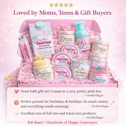 Bella & Bear Spa-Geschenkset für Mädchen & Teenager – Beauty Mystery Box im Wert von über 90 € – 10–12 Bade-, Körper- & Hautpflegeprodukte in voller Größe & Reisegröße – Geburtstags- & Weihnachtsgeschenk