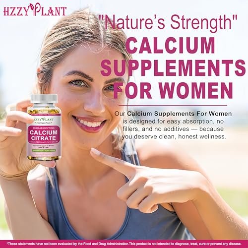 Calcium Komplex für Frauen – Hochdosiertes Calciumcitrat 1200 mg mit Vitamin D3 & Magnesium für starke Knochen, 2-Monats-Vorrat, 60 Softgels