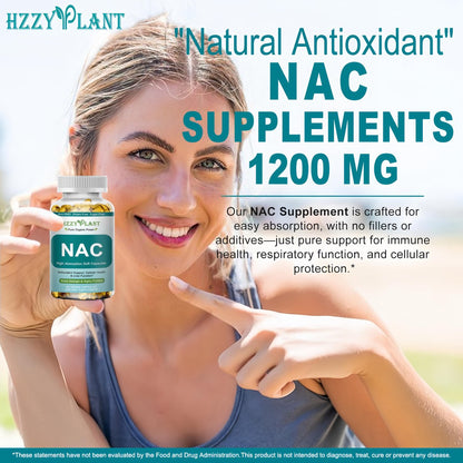 NAC Nahrungsergänzung - NAC Softgel-Kapseln für Antioxidans, Immunsystem, Atemwege, Lebergesundheit - Hochabsorbierbares NAC N-Acetylcystein 1200mg - Non-GMO, Glutenfrei, Vegan - 2-Monatsvorrat