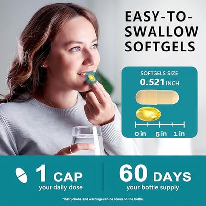 NAC Nahrungsergänzung - NAC Softgel-Kapseln für Antioxidans, Immunsystem, Atemwege, Lebergesundheit - Hochabsorbierbares NAC N-Acetylcystein 1200mg - Non-GMO, Glutenfrei, Vegan - 2-Monatsvorrat