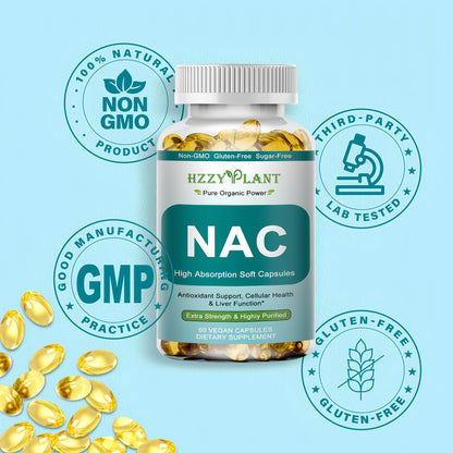 NAC Nahrungsergänzung - NAC Softgel-Kapseln für Antioxidans, Immunsystem, Atemwege, Lebergesundheit - Hochabsorbierbares NAC N-Acetylcystein 1200mg - Non-GMO, Glutenfrei, Vegan - 2-Monatsvorrat
