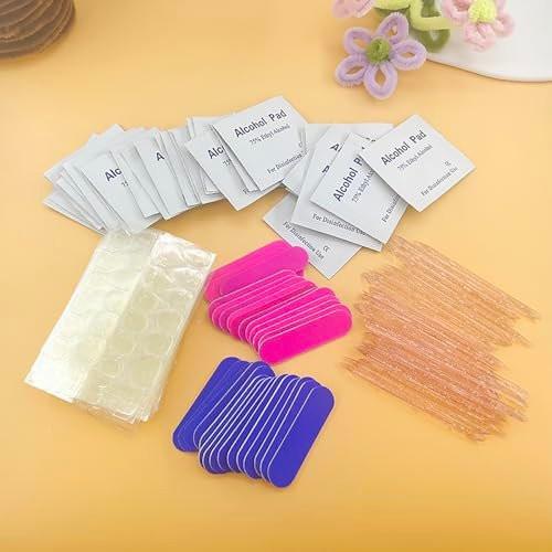 20-teiliges Maniküre-Einweg-Set – Nagelfeile 100/180 Grit, Kristallstab, doppelseitige Klebestreifen, Nagellackentferner-Pads – Ideal für Press-on-Nägel und Nagelkunst zu Hause