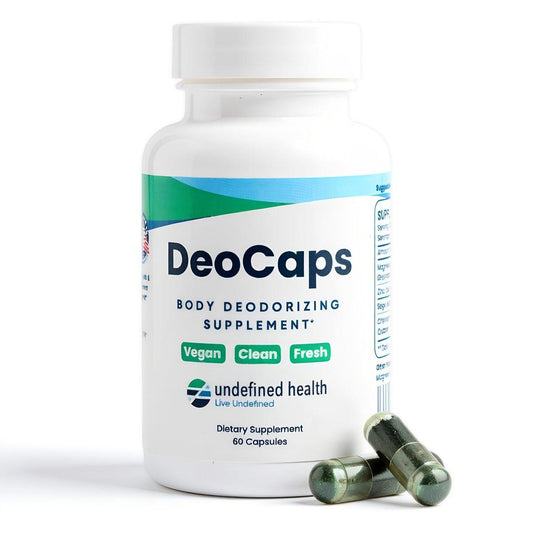 DeoCaps Ganzkörper-Deodorant-Ergänzung – 100% natürliches inneres Deodorant, Schweißlinderung – Körpergeruch-Pillen reduzieren Geruch in Achseln, Intimbereichen & Füßen – 60 Chlorophyll-Kapseln für die Darmgesundheit