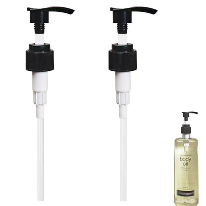 Schwarzer Pumpspender kompatibel mit Neutrogena Körperöl, 2er-Pack für 16 Fl Oz Flasche