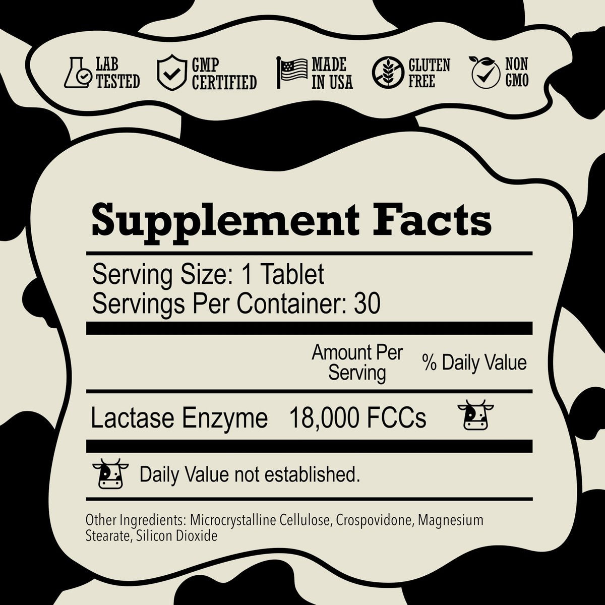 DairyPill Lactase Enzym 18.000 FCCs pro Tablette, 30 Stück – Lösung bei Laktoseintoleranz, praktisch, leicht zu schlucken, konservierungs- und glutenfrei, amerikanische Herstellung, nicht gentechnisch verändert