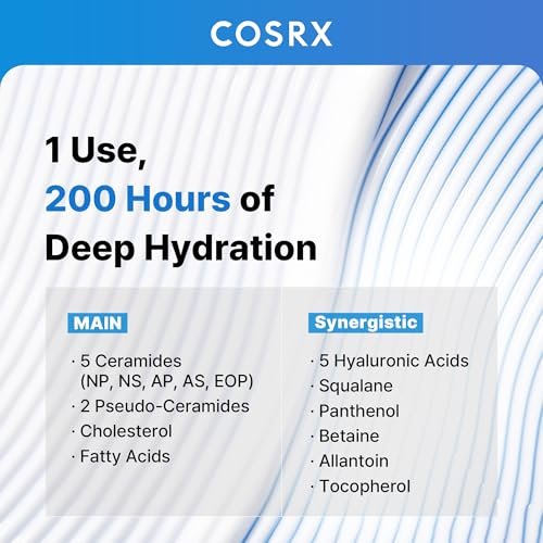 COSRX Mini Ceramide Skin Barrier Moisturizer mit 7 Ceramiden, Hyaluronsäure & Panthenol – 0,34 fl.oz. Koreanische Hautpflege für alle Hauttypen