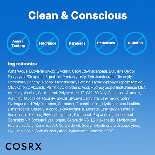 COSRX Mini Ceramide Skin Barrier Moisturizer mit 7 Ceramiden, Hyaluronsäure & Panthenol – 0,34 fl.oz. Koreanische Hautpflege für alle Hauttypen