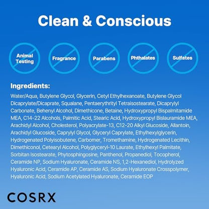 COSRX Mini Ceramide Skin Barrier Moisturizer mit 7 Ceramiden, Hyaluronsäure & Panthenol – 0,34 fl.oz. Koreanische Hautpflege für alle Hauttypen