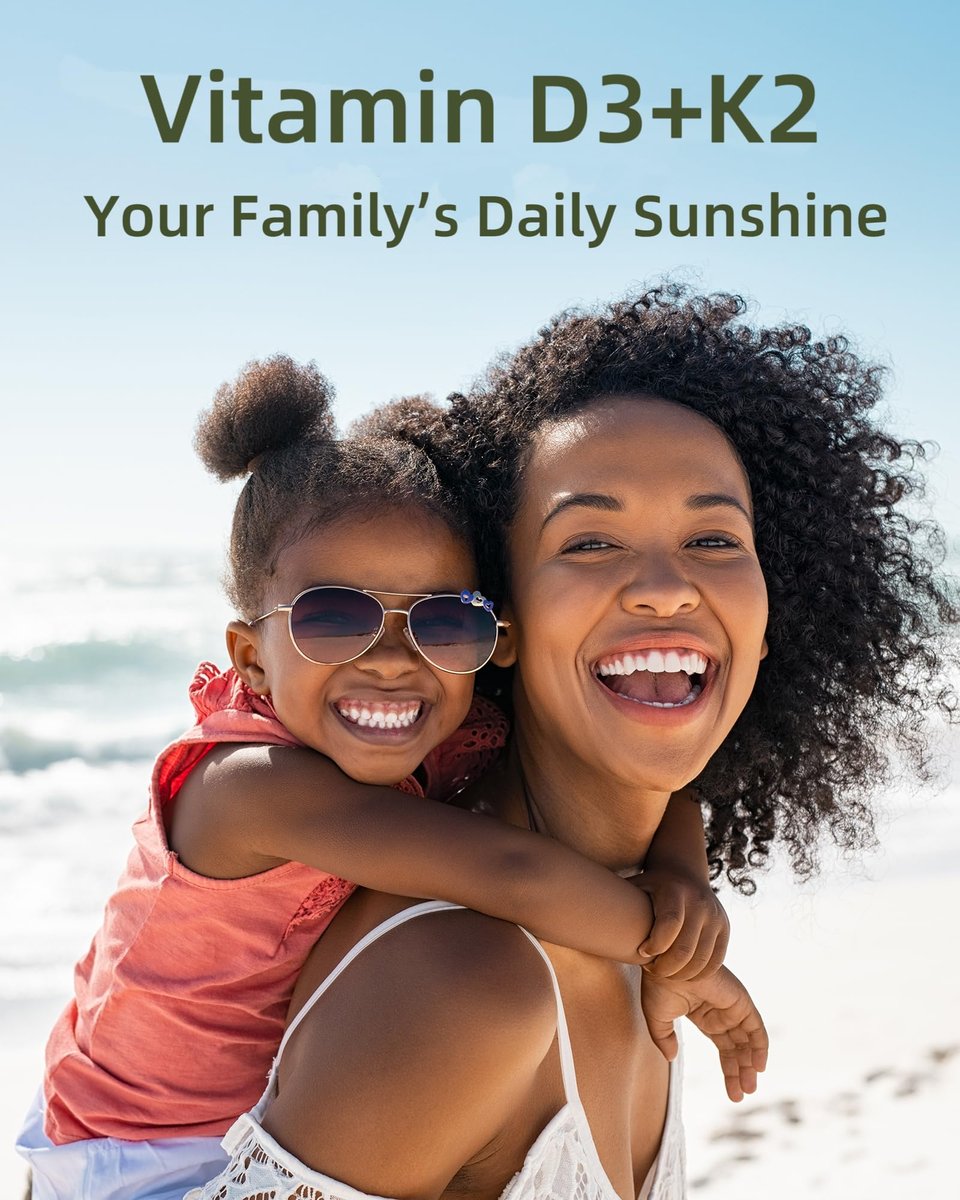 BienRaíz Vitamin D3 K2 5000IE 100mcg MK-7, 120 Weichkapseln, 2-in-1 D3 K2 Vitaminpräparat für Knochengesundheit, Immununterstützung, bessere Kalziumaufnahme, leicht zu schlucken, 1 täglich, 120-Tage-Vorrat