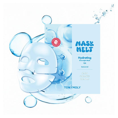 TONYMOLY Mask Melt Hydrating Hydrogel Overnight Face Mask – Vegane Banane PDRN + Hyaluronsäure – Tiefenfeuchtigkeit für trockene Haut – 1 Blatt