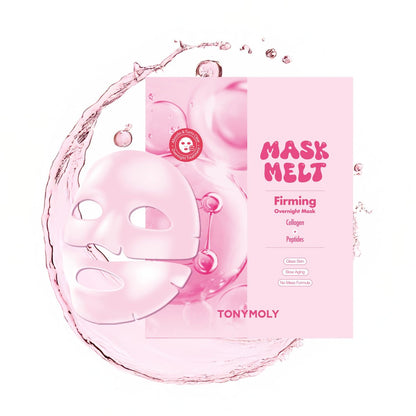 TONYMOLY Mask Melt Firming Hydrogel Gesichtsmaske – Kollagen & Peptide Overnight Treatment, Koreanische Hautpflege, 1 Blatt