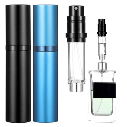IANFAN 2er Set Mini Nachfüllbarer Parfümzerstäuber, Tragbare Reise Parfüm Nachfüllflasche Auslaufsicherer Leerer Köln Dispenser 5ml Parfüm Sprühflasche Nachfüllpumpen Etui für Reisen und Ausgehen