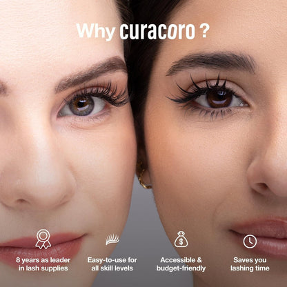 CURACORO Ölfreier Flüssig-Eyeliner für Wimpernverlängerungen, Ultrafeine Filzspitze, Wasserfest & Langanhaltend, Schmutzabweisend Schwarz