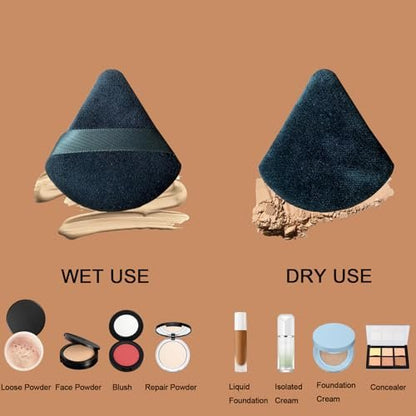 16 Stück Dreieckige Puderquasten Make-up Schwamm – Set Puderpuff für loses Puder, Foundation Make-up Schwamm