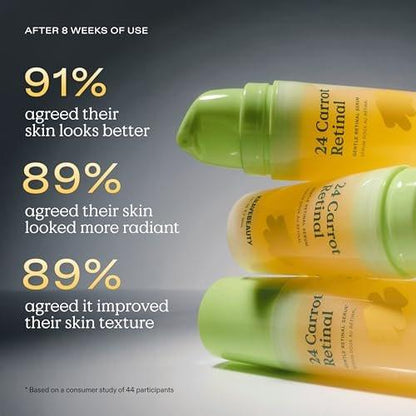 KraveBeauty 24 Karotten Sanftes Retinal-Serum, Leichtes 0,05% Retinal-Behandlung mit Karottenextrakt & Torula-Öl, für ungleichmäßigen Teint, Textur und feine Linien, Duftfrei, 30 ml