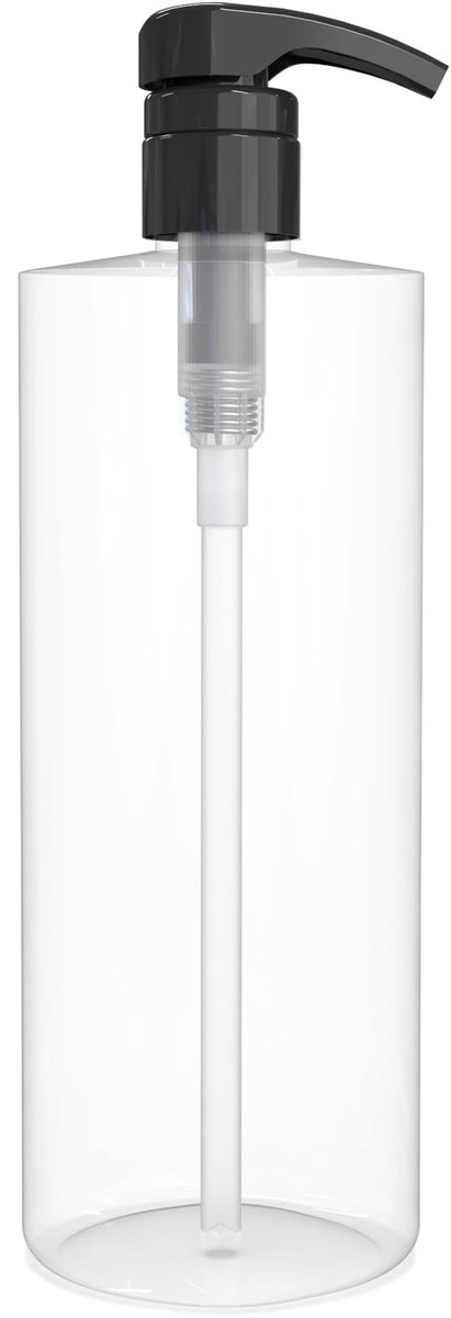 BRIGHTFROM Leere Shampoo-Pumpflasche, 32 OZ / 1 Liter, BPA-freier Zylinderbehälter, für Haushalt und Gewerbe, Schwarze Pumpe – auslaufsicher