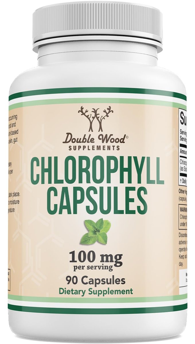 Chlorophyll Kapseln – für Verdauung, Darmgesundheit, Energie und Entgiftung – Vegan, 90 Kapseln von Double Wood