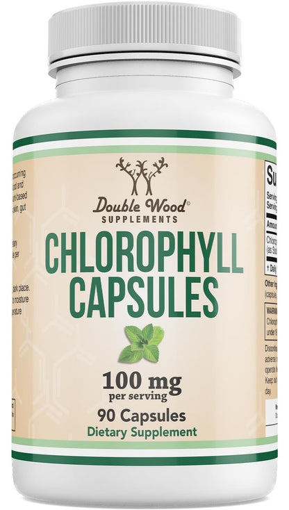 Chlorophyll Kapseln – für Verdauung, Darmgesundheit, Energie und Entgiftung – Vegan, 90 Kapseln von Double Wood