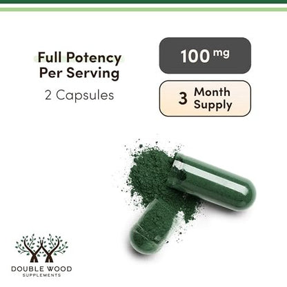 Chlorophyll Kapseln – für Verdauung, Darmgesundheit, Energie und Entgiftung – Vegan, 90 Kapseln von Double Wood