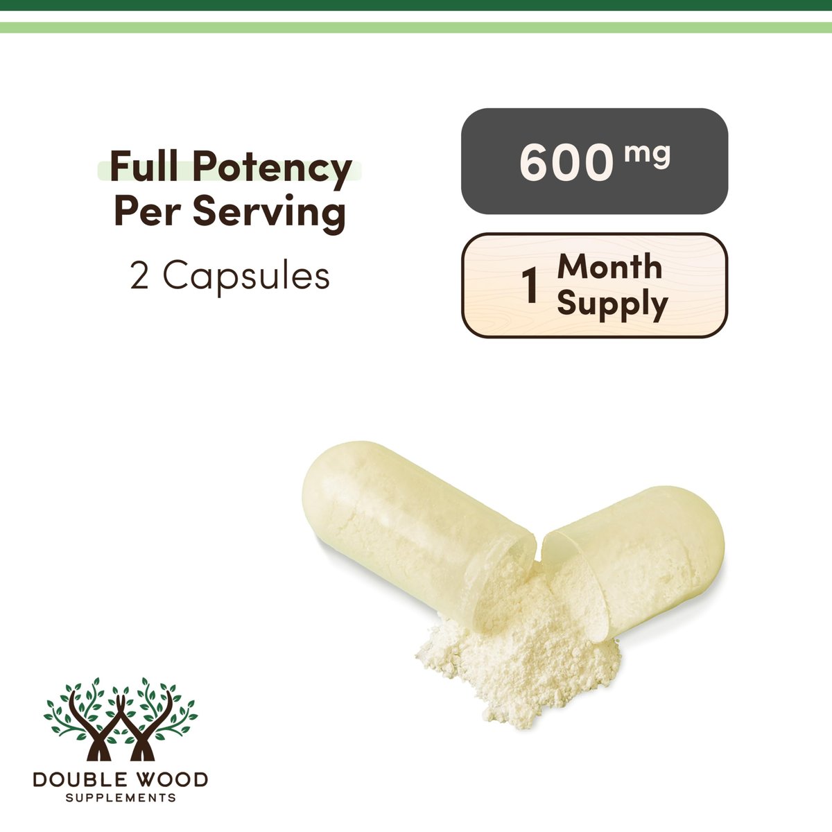 Alpha-Liponsäure 600 mg pro Portion, 120 Kapseln (Drittgeprüft, Nicht-GVO, Glutenfrei, Vegan), Zelluläre Energieunterstützung (ALA-Ergänzung) von Double Wood