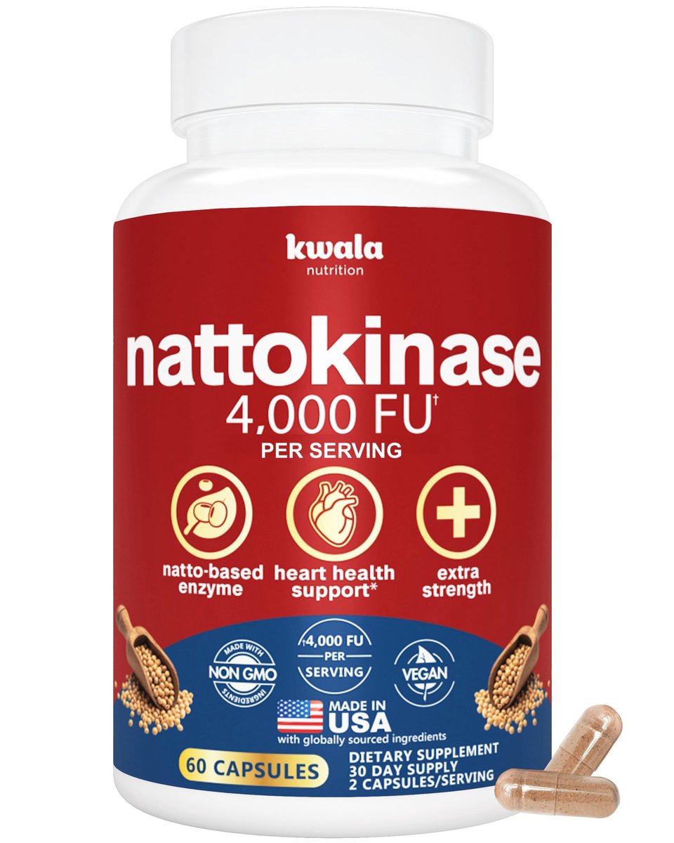 Kwala Nutrition Nattokinase Kapseln – 4.000 FU pro Portion – Vegan, Nicht-GVO, Glutenfrei – 60 Kapseln (30-Tage-Vorrat)