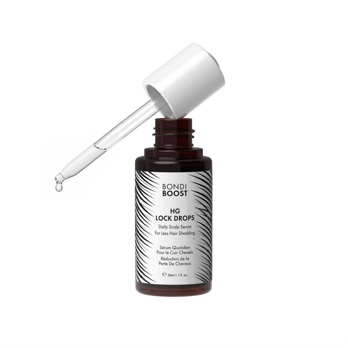 BondiBoost HG Lock Drops Tägliches Haar Serum für Frauen – Nicht fettend, reduziert Haarausfall, stimuliert die Kopfhaut, unterstützt volleres und dichteres Haar – Vegan, farbsicher, leicht für alle Haartypen und -texturen