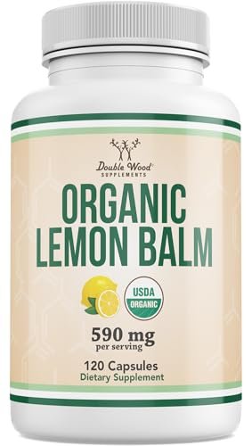 Double Wood Supplements Bio-Zitronenmelisse 120 Kapseln - für Verdauung & Entspannung 590mg - 120 Portionen - Non-GMO, Glutenfrei & Vegan