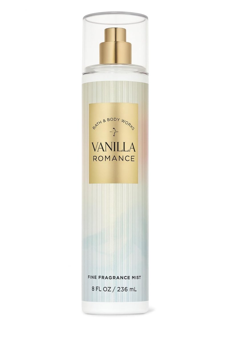 Bath & Body Works Vanilla Romance Fine Fragrance Mist 8 fl oz – Süße Vanille, Jasminblüten & Amber – Körperspray für Damen & Herren – Leichter Duftnebel für tägliche Erfrischung oder Layering