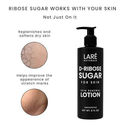 Laré Naturals Ribose Sugar for Skin – D-Ribose Creme – Feuchtigkeitscreme für Hände – Leichte Pflege mit D-Ribose & Vitamin E – 240 ml – Duftneutral